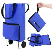 Amusingtao Collapsible Shopping Trolley, Folding Shopping Bag with Rubber Wheels