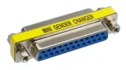 25-Pin D-SUB DB25 Female to Female Mini Gender Changer Coupler Gold Plated