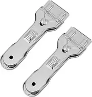 POPETPOP 2Pcs Glass Scraper Stainless Steel Ceramic Cleaning Scraper Stove Cleaner Decal Stickers Glue Remover for Induction Cooktops (Silver)