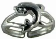 Dolphin sterling silver toe rings