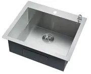 304 Stainless Steel Undermount Topmount Kitchen Laundry Sink - 530 x 500mm