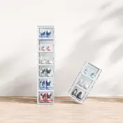 6 Pack Medium White Plastic Shoe Storage Boxes Modular Design For Home Organizer