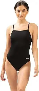 [Dolfin] Basic Women's Tie Back One Piece Swimsuit for Training, Sports, and Fitness