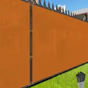 14ft Fence Privacy Screen Orange Heavy Duty Shade Mesh Cover Garden w/ Zip Ties