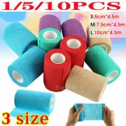 1-10Pet Horse Dog Cat Wound Vet Cohesive Bandage Self Adherent Animals Wrap Tape