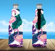 Flamingo Personalised Stubby Holder Zip Up Bottle Cooler Collapsible