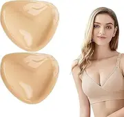 [Fhandong] Self-Adhesive Bra Inserts Push Up Pads - Removable Women's Double-Sided Sticky Cups for Sports Bras, Skin Color, 1 Pair