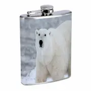Polar Bear Em1 8oz Stainless Steel Flask Drinking Whiskey Liquor