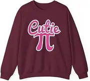 [Sumairah] Funny Math Cutie 3.14 Girls Geek Nerd Student Sweatshirt Gift(Maroon, Small)