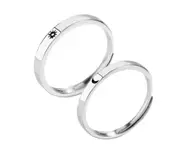 C114 2PCS Valentines Day Sun Moon Couple Ring Adjustable Confession Jewelry Gift for Wedding Lover Boyfriend Girlfriend