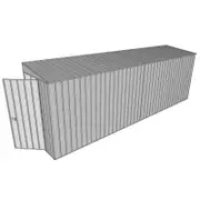 Build-A-Shed 1.2 x 6.0 x 2.0m Skillion No Side Doors Shed - Zinc