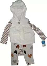 Carter's Girl's 3-Piece Outfit Set Top, Snapsuit and Pants 12 Months 12M