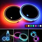 LED Car Cup Holder Light Car Coasters Bottle Atmosphere Light Mats 7 Colors Cup Holder Pad Car Interior Decorative Light