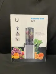 Emijok Masticating Juicer JE-60 Silver Low Noise BPA Free Slow Cold Press Juicer