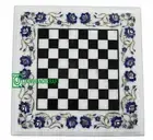 24'' White Marble Chess Table Top Pietra Dura Inlay Children Game Kids c15
