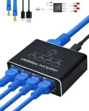 1000Mbps Ethernet Splitter Network Extension RJ45 Internet Splitter HUB for PC