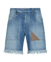 Fendi Logo-Patch Denim Shorts 33,34,30,31,32 dark blue