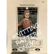 New Plymouth Yarn Co P283 Encore Worsted Baby Sweater w Hat Knitting Pattern New