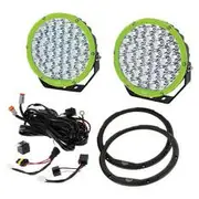 Hulk 4x4 9" Round Led Driving Lamp Set 9-36V 160W 37 Leds Green & Black 15,600Lmns - HU9634K