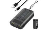 Torch LED Super Bright Flashlight, USB C Rechargeable Pocket Torch with ic Base, EDC Torch with UV Light(Black)