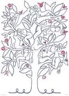 Peach Tree 21/100 Letterpress 16x12" Feminine Lesbian Women Art Goddess Lotus