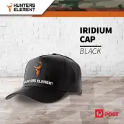 Hunters Element Iridium Hunting Outdoor Black Cap 6 Panel W A Curved Peak
