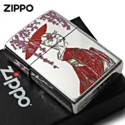 Geisha Red Weeping Cherry Blossom Zippo Oil Lighter MIB