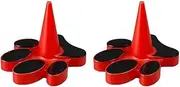 SUNCHSEN 2Pcs Dog Toy Holder Stopper Red Plastic Topple Dog Toy Compatible with Classic Sizes X-S to -L, Only Plastic Plug Included
