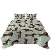 Cute Dachshund Pattern Coverlet