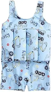 [IWEMEK] Boys Girls Floatation Swimsuit with Adjustable Buoyancy Baby One Piece Swimwear Float Suit Swim Vest Bathing Suit