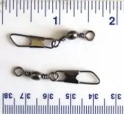 1000 GT Black Barrel Fishing Swivels with Safety Snaps Size 7 (25# Test) - bulk