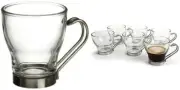 Bormioli Rocco Verdi Espresso Cup With Stainless Steel Handle, Set of 4,...