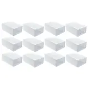 6/12/24 Set Transparent Shoe Storage Box Stackable Household Drawer Organizer