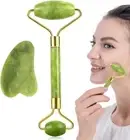 Orignal Jade Stone Roller & Gua Sha gift Set, Anti-aging Facial Roller,