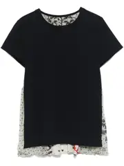 [sacai] Pattern Knit Print Cotton Jersey T-Shirt
