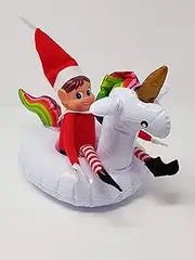Elf Inflatable Rubber Ring - UNICORN - Float Prop Accessories Props Ideas Joke Christmas Decoration