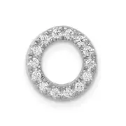 14K White Gold Real Diamond Letter O Initial Charm