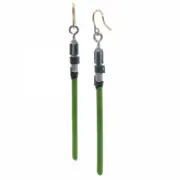 Star Wars Green Light Saber 2.25" Long Loop Pierced Earrings NEW UNUSED