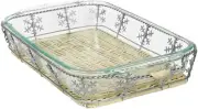 Pyrex Serveware 2 Piece Basket Serving Set 3 Quart Limited Edition Snowflake NEW