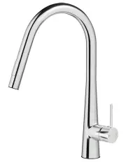 [My Plaza] Kitchen Mixer Tap Pull Out Round 2 Mode Sink Basin in Silver