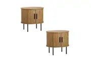 Oikiture Set of 2 Bedside Tables Side End