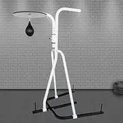 2 Way Boxing Bag Stand - Heavy Duty Punching Bag Rack Station + Speed Ball