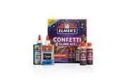 Elmers Confetti Slime Kit Slime Supplies Include Metallic Glue, Clear Glue, Confetti Magical Liquid Slime Activator, 4 Count