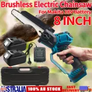 8'' Brushless Cordless Chainsaw Wood Cutter Saw Battery Charger Rechargeable 18V