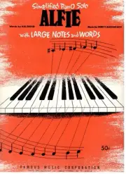 BACHARACH "ALFIE" SHEET MUSIC-SIMPLIFIED PIANO SOLO-LARGE NOTES-NEW ON SALE-MINT