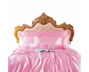 Anyhouz Beddings Blush Pink US Full Size 3 Pcs High End Satin Smooth Duvet Cover Set Luxury Polyester Silky Soft Cozy Bedding Set