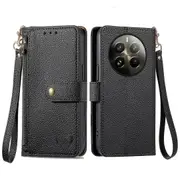 For Realme 12+ 5G Wallet Case RFID Blocking Zipper Pocket Leather Phone Shell