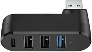 4-Port USB Hub Splitter for Car and Laptop - Rotatable USB 3.0 Adapter Station With Multiple Ports