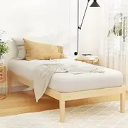 Artiss Single Bed Frame Platform Wooden Timber Frames Beds Base Bedroom Room Decor Home Furniture Oak for Kids, Toddler and Adult, Modern Design with Stable Legs and Storage Space Pine