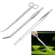 3x Aquarium Tweezer Maintenance Scissors Trimming Tools Kit For Live Plant Grass